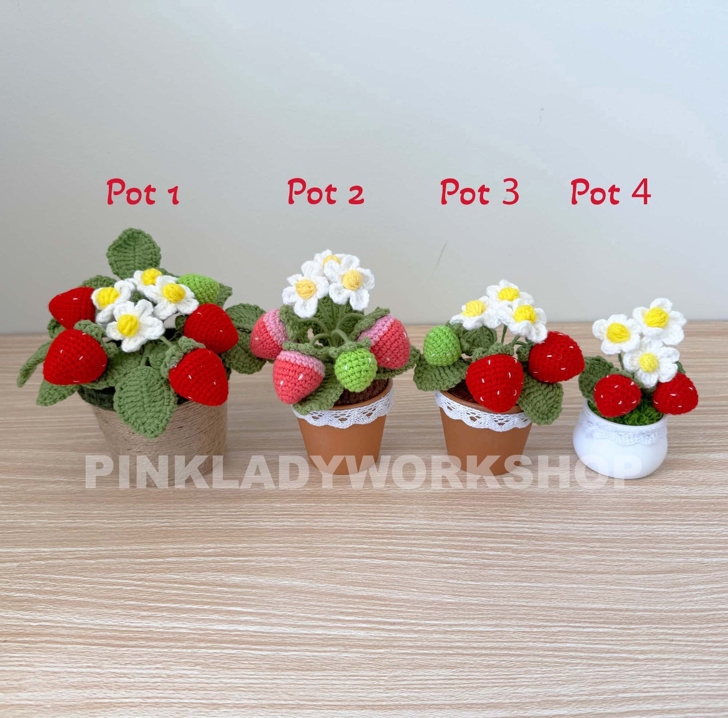 Handmade Crochet Strawberry Pot: Amigurumi Fruit Plush