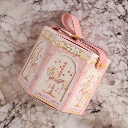 10 Pack Pink | Blue Carousel Favor Box | Wedding | Gift | Party Favor | Candy Box | Bridal | Baby Shower | Birthday | Anniversary