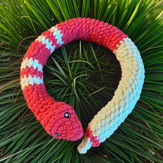 Handmade Finished Crocheted Emotional Support Snake | Crocheted Snake Plush | Crochet Snake | Emotional Support Toys