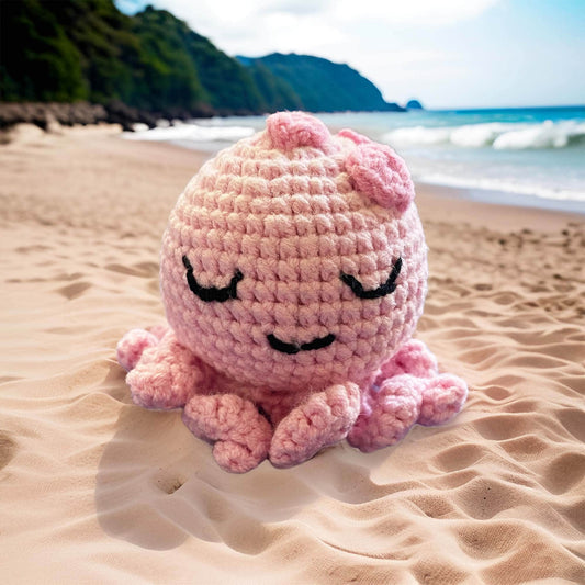 Handmade Finished Crochet Pink Octopus | Cute Crochet Toy | Mini Octopus Plush | Octopus Stuffed Animal | Finished Crochet Toy