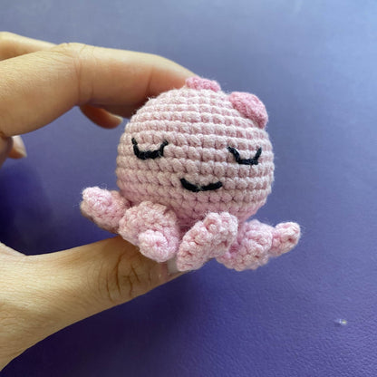 Handmade Finished Crochet Pink Octopus | Cute Crochet Toy | Mini Octopus Plush | Octopus Stuffed Animal | Finished Crochet Toy