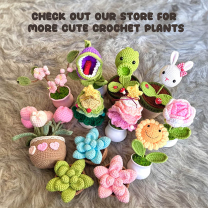 Handmade Crochet Bunny Plant | Crocheted Plant | Easter Decor | Rabbit | Office Desk Home | Cute l Plush | Decorative Plants