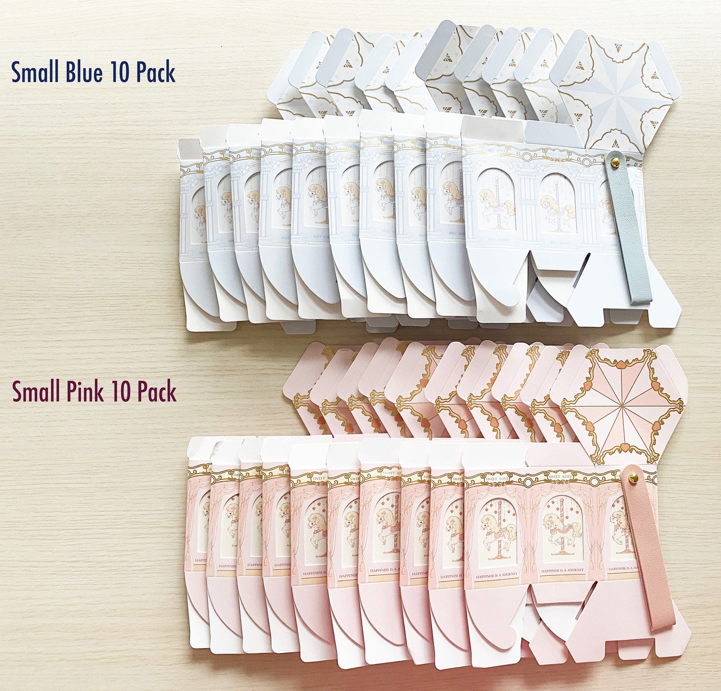 10 Pack Pink | Blue Carousel Favor Box | Wedding | Gift | Party Favor | Candy Box | Bridal | Baby Shower | Birthday | Anniversary