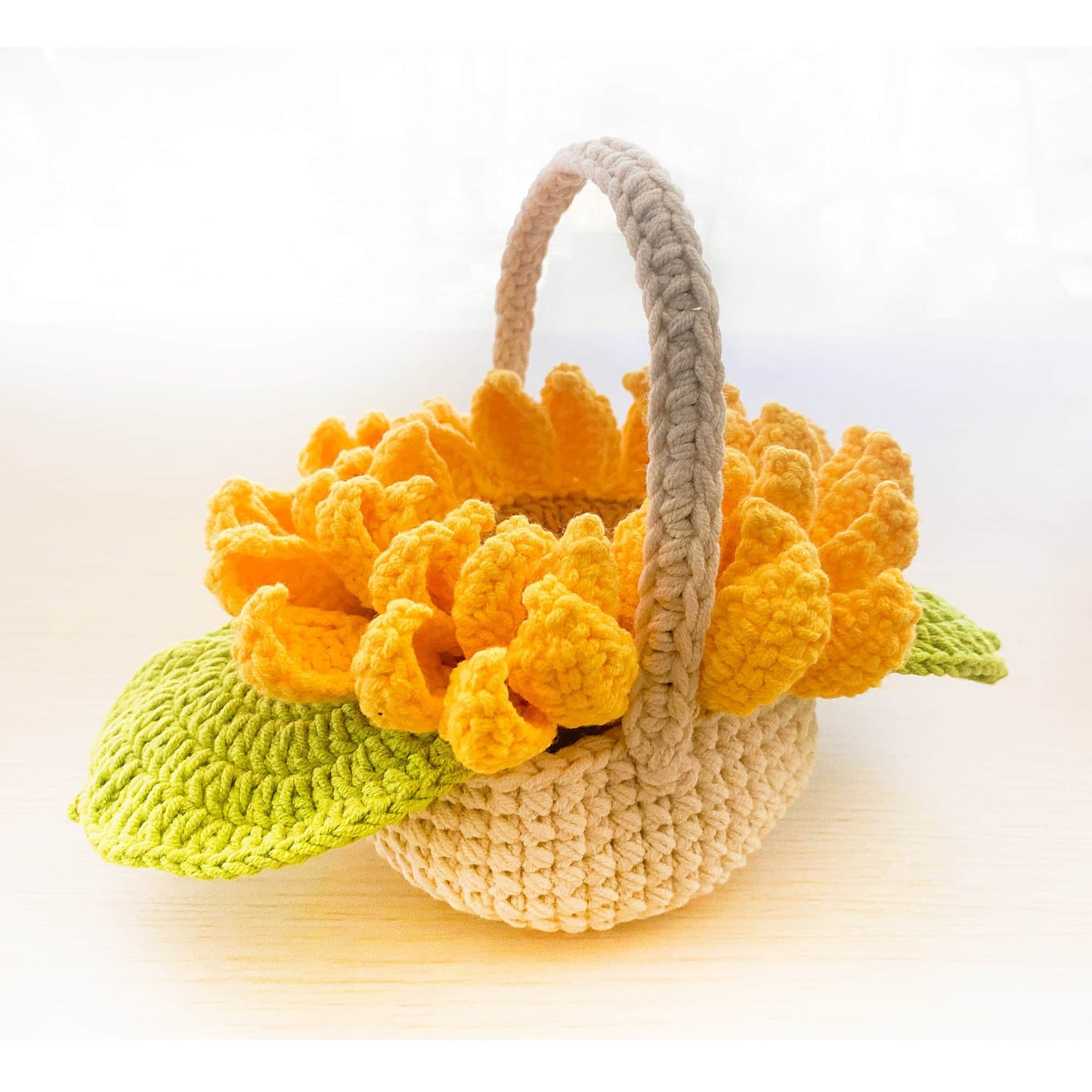 Handmade Crochet Sunflower Coasters: Yarn Decorative Coasters, Set of 5