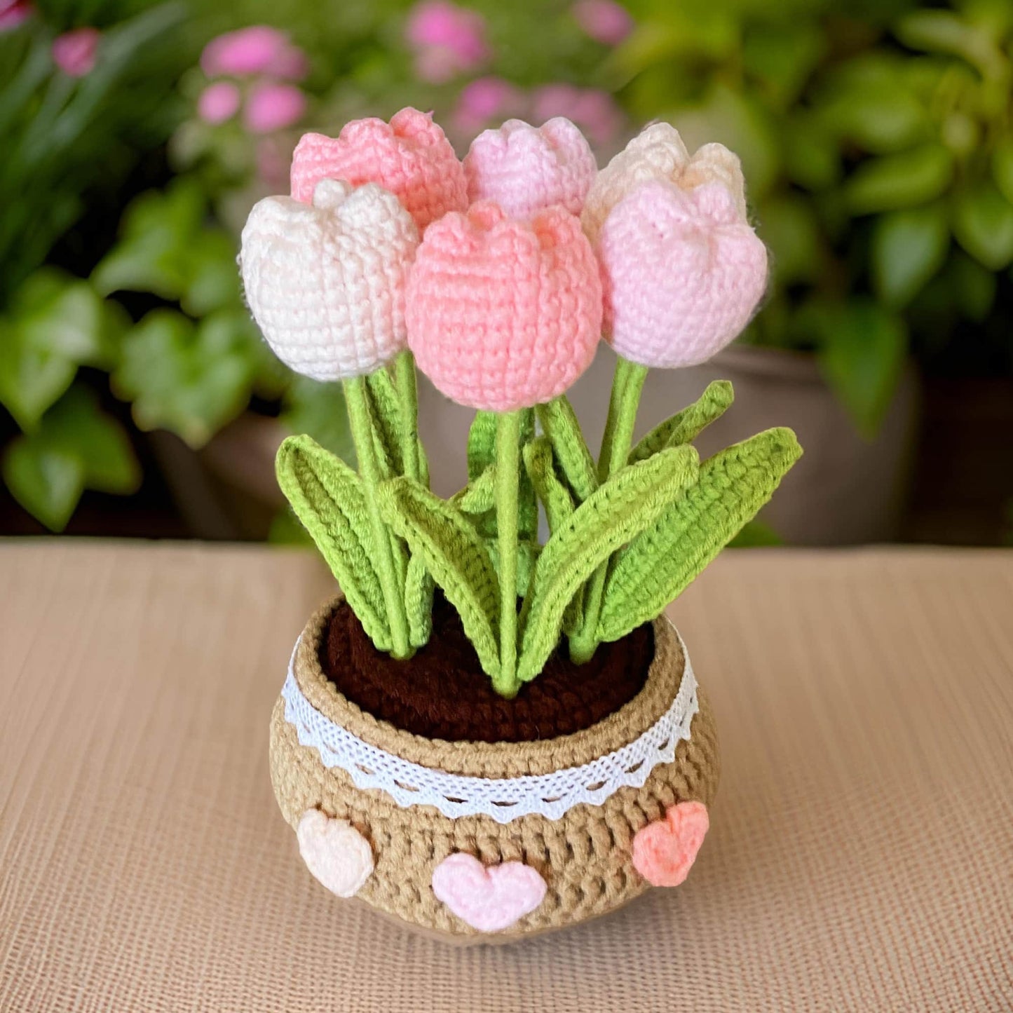 Crochet Flower Pot Mystery Bag: Handmade Bouquet & Accessories