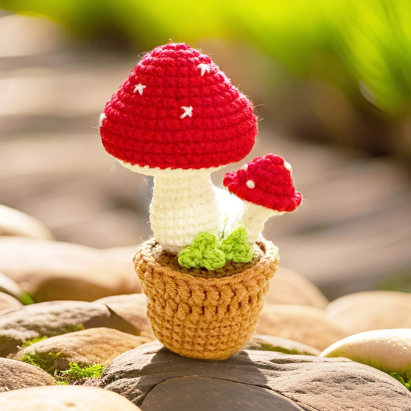Handmade Finished Crochet Mushroom Pot | Mushroom Decor | Crochet Pot | Decorative Plants | Crochet Flowers | Home Decor