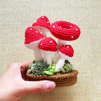 Handmade Finished Crochet Mushroom Pot | Mushroom Decor | Crochet Pot | Decorative Plants | Crochet Flowers | Home Decor