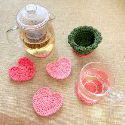 Handmade 6PCS Crochet Rose Coasters | Crochet Flower | Rose | Decorative Coasters | Valentine Gifts | Gift for Her | House Warning