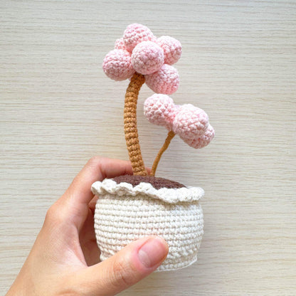 Handmade Crochet Succulent Tree | Crocheted Pachyphytum | Artificial Flower | Office Desk Home Decor | Decorative Plants | Gift Mom Wife