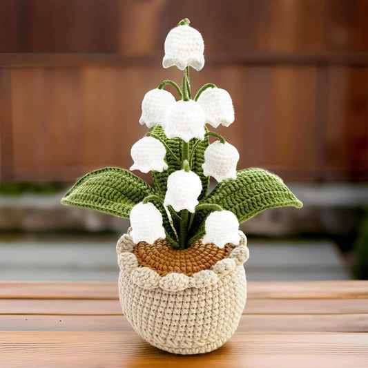 Handmade Crochet White Lily of the Valley | Lily-of-the-valley | Crocheted Flower | Pink | Blue | Purple  | White | Decorative Plants