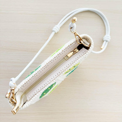 Handmade Crochet Smiley Face Granny Square Crossbody Bag | Purse | Adjustable Strap | Green White | Knitted | Handcrafted | Positivity