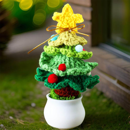 Handmade Crochet Christmas Tree | Pink Green | Decorative Plants | Crochet Flowers | Christmas Home Decor | Holiday Decoration | Ornament