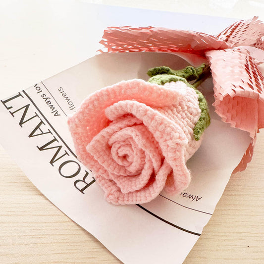 Handmade Crochet Small Bouquet | Rose | Pink | Gift | Wife | Mom | Girlfriend | Flower Arrangement | Valentine | Anniversary