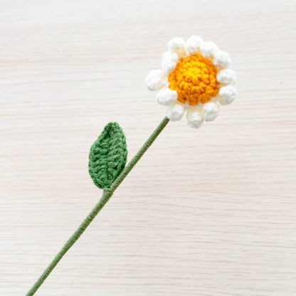 Handmade Crochet Daisy Flower Bouquet | Pink | White | Crochet Daisy Decor | Artificial Daisy Stem | Handmade Gift | Summer Home Decor