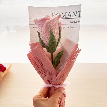 Handmade Crochet Small Bouquet | Rose | Pink | Gift | Wife | Mom | Girlfriend | Flower Arrangement | Valentine | Anniversary