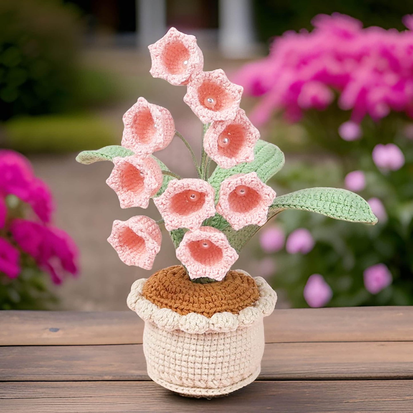 Handmade Crochet White Lily of the Valley | Lily-of-the-valley | Crocheted Flower | Pink | Blue | Purple  | White | Decorative Plants