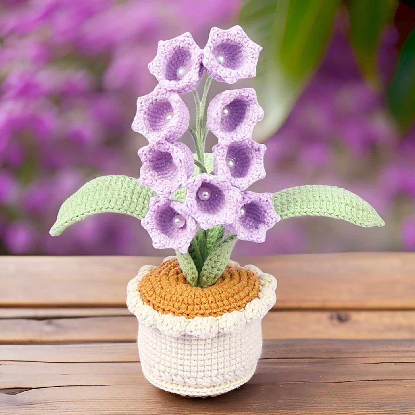 Handmade Crochet White Lily of the Valley | Lily-of-the-valley | Crocheted Flower | Pink | Blue | Purple  | White | Decorative Plants