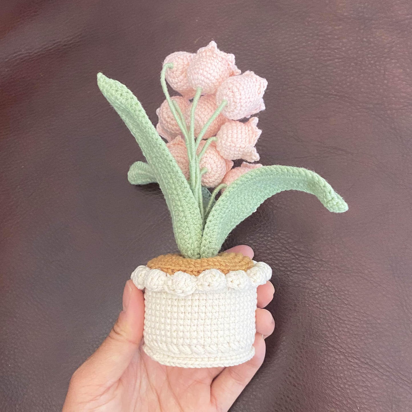 Handmade Crochet White Lily of the Valley | Lily-of-the-valley | Crocheted Flower | Pink | Blue | Purple  | White | Decorative Plants