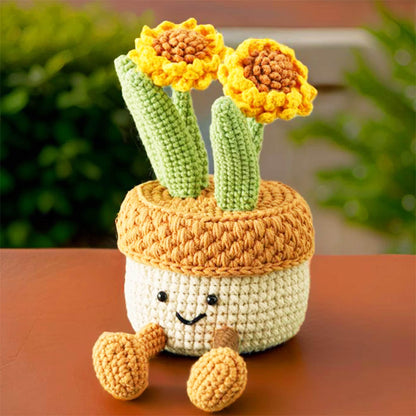 Handmade Sunflower Plush | Jewelry Box | Phone Holder | Organizer | Yellow | Green | Plant Flower Container | Birthday | Christmas