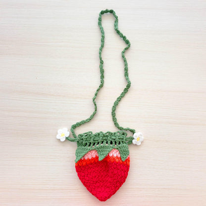 Handmade Crochet Strawberry Mini Bag: Kawaii Coin Purse