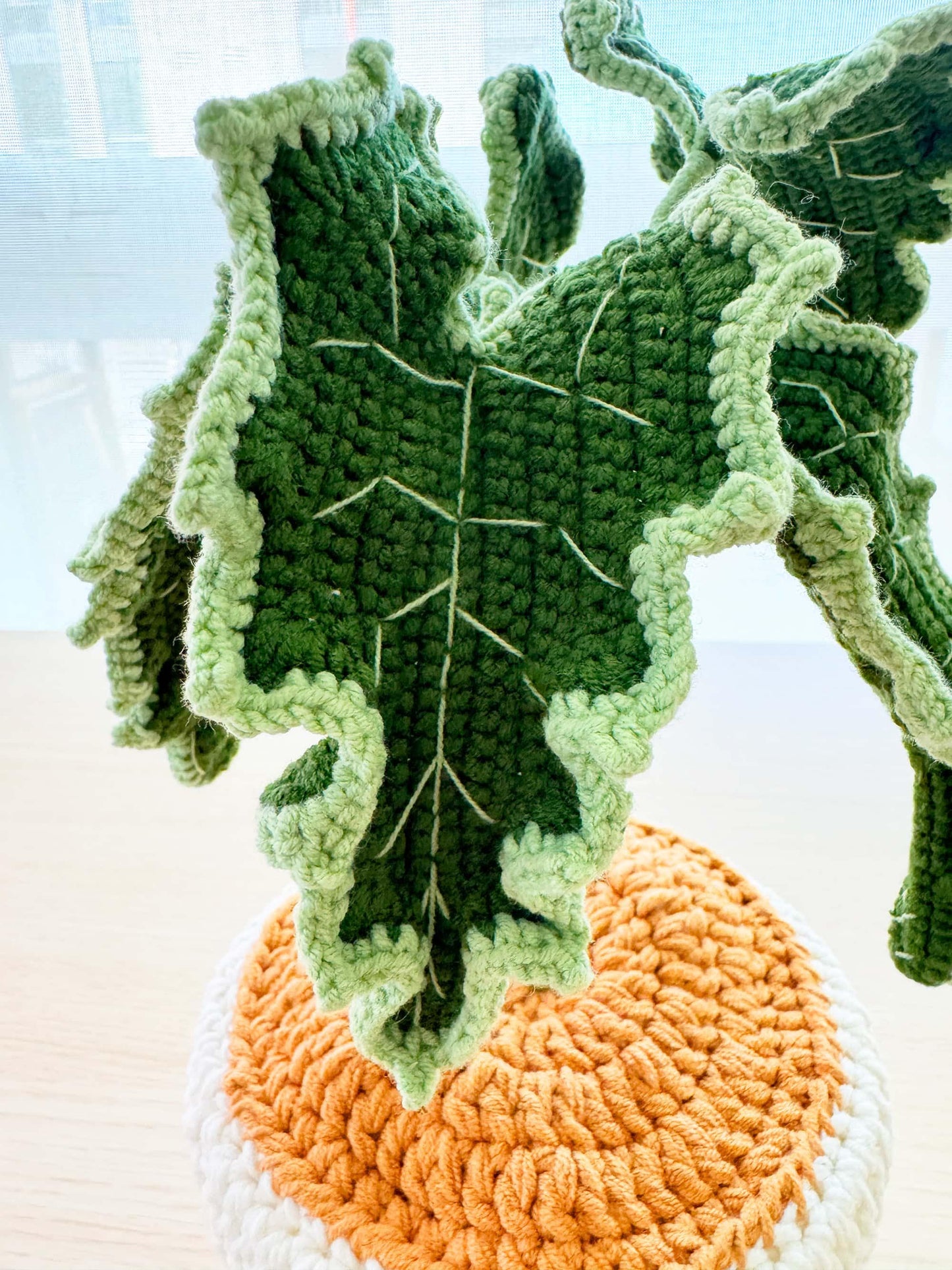 Handmade Crochet Elephant Ear Plant | Alocasia Polly | Green Home Decor | House Warming Gift | Big Green Leaf | Crochet Houseplant