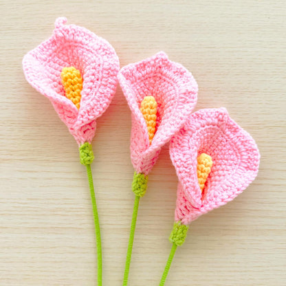 Handmade Crochet Calla Lily Flower Stems | Pink | Yellow | Bouquet | Gift for Mom | Artificial Plant | Flowers Arrangement