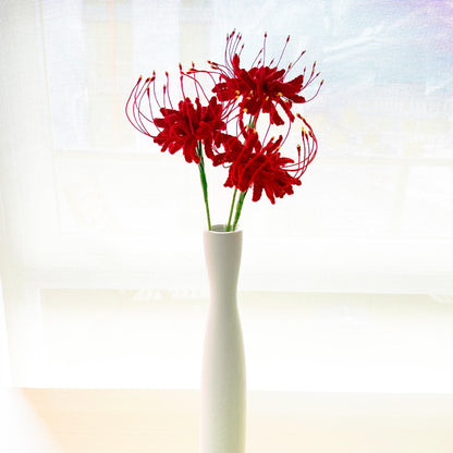 Handmade Crochet Red Spider Lily (no vase) | Bold Floral Decor | Statement Yarn Flower | Unique Crochet Bloom | Rad Yellow