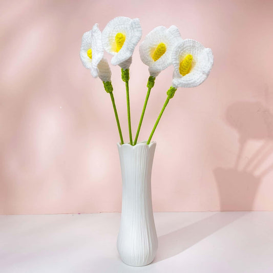 Handmade Crochet Calla Lily Flower Stems | Pink | Yellow | Bouquet | Gift for Mom | Artificial Plant | Flowers Arrangement
