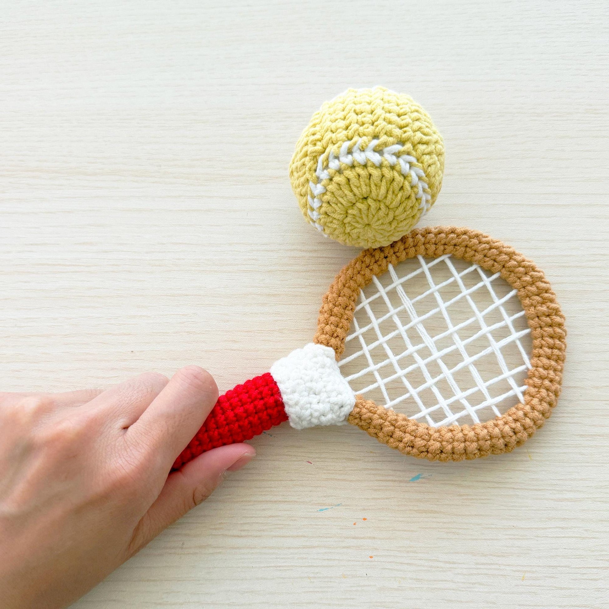 Handmade Crochet Sports Toy Set: Baseball, Football, Basketball