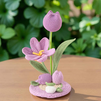 Handmade Crochet Tulip Phone Holder | Pink Phone Stand | Home Decor | Desk Center Piece | Graduation | Birthday | Mother's Day