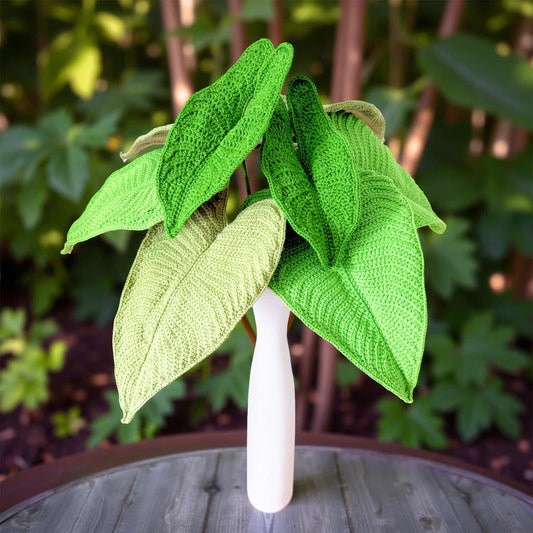 Handmade Crochet Elephant Ear Plant | Green Leaf Decor | Yarn Houseplant | Crochet Leaves | Botanical Decor | Indoor Plant | Home Decor