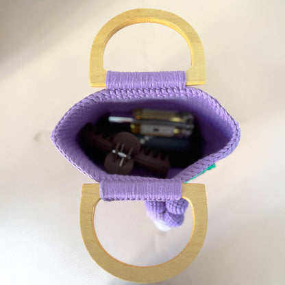 Handmade Crochet Grape Bag | Purple Crochet Tote | Fruit Design Purse | Cute Handbag | Knitted Grape Pouch | Unique Gift | Yarn Purse