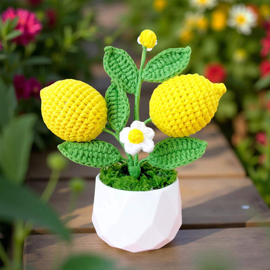Handmade Crochet Lemon Tree  | Crochet Lemon Decor | Crochet Bonsai | Lemon Decoration | Handmade Gift | Cute Office Decor