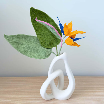 Handmade Crochet Bird of Paradise Flower (NO VASE) | Tropical Decor | Exotic Crochet Flower | Decorative Plants | Colorful Yarn Flower