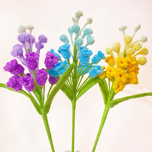 Crochet Hyacinth & Snap Dragon Stems: Cotton Yarn Flowers