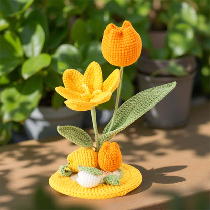 Handmade Crochet Tulip Phone Holder | Pink Phone Stand | Home Decor | Desk Center Piece | Graduation | Birthday | Mother's Day