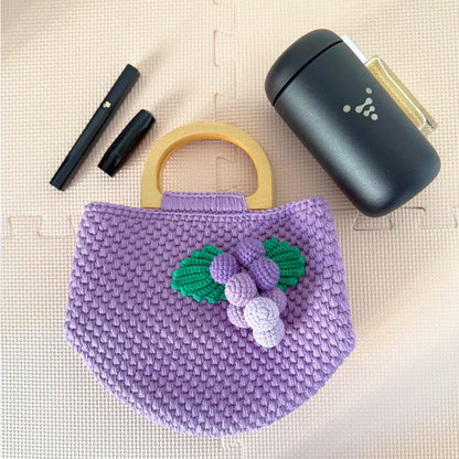 Handmade Crochet Grape Bag | Purple Crochet Tote | Fruit Design Purse | Cute Handbag | Knitted Grape Pouch | Unique Gift | Yarn Purse