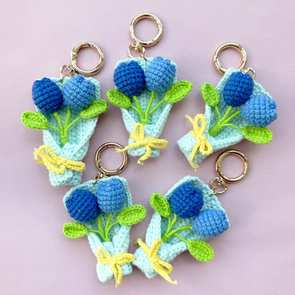 Crochet Flower Keychain Set: Handmade Wedding Favors, Bridal Shower Decor