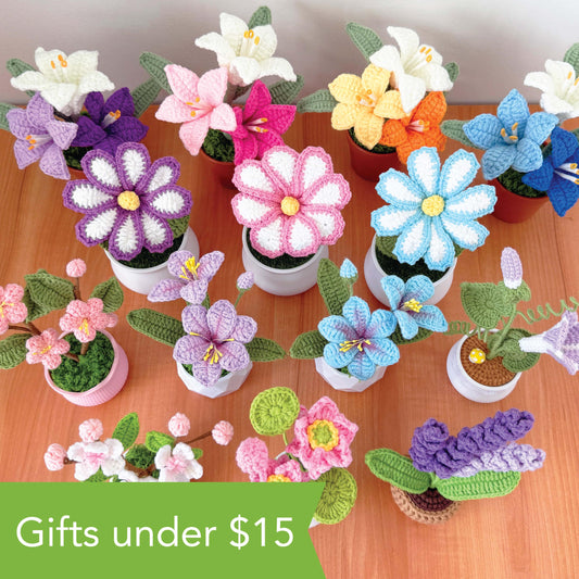 Handmade Crochet Flowers | Rose | Sakura | Daisy | Lemon | Lavender | Lily | Avocado | Lotus | Gifts under 15 dollars | Birthday Christmas