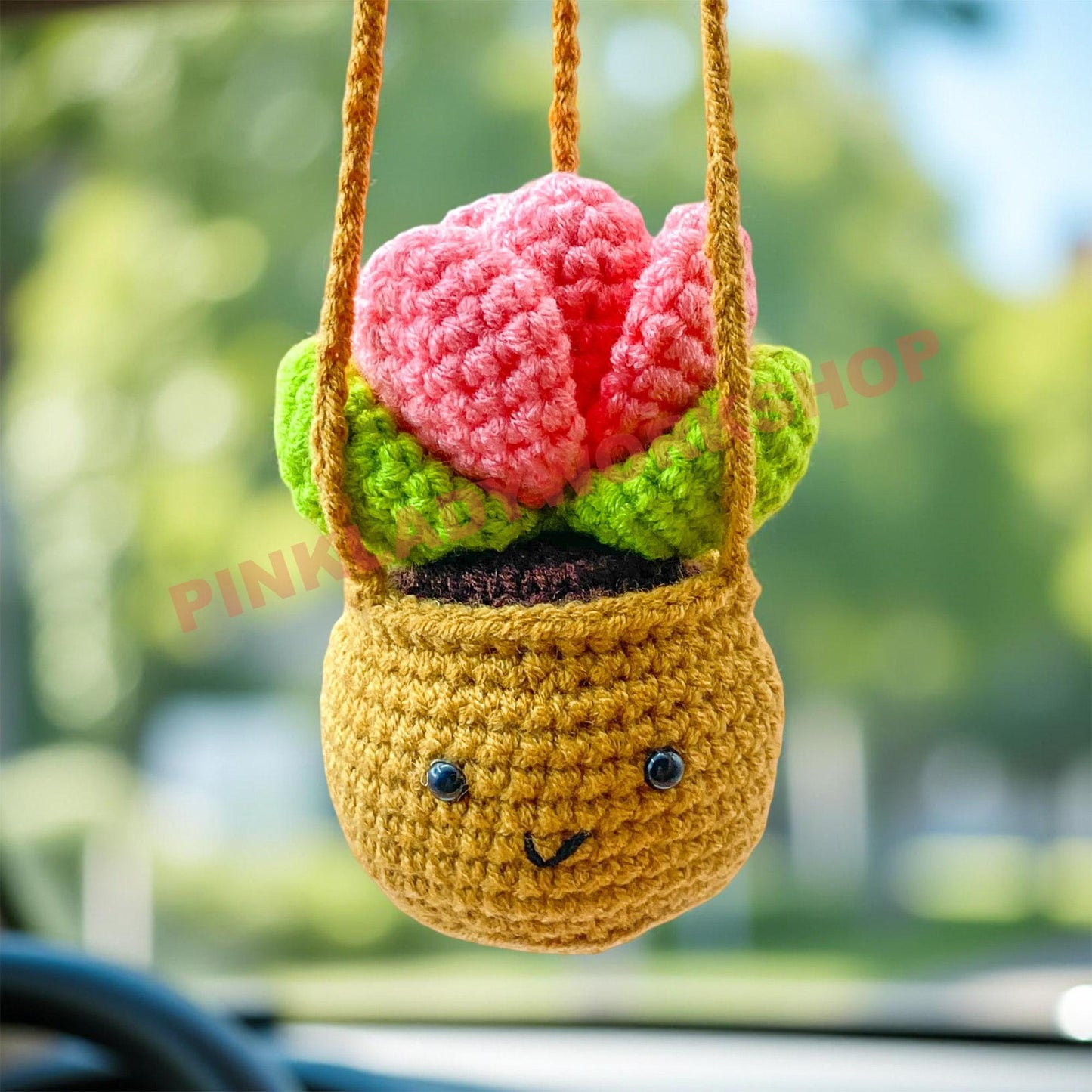 Crochet Succulent Bag Charm: Handmade Amigurumi Plant Keychain