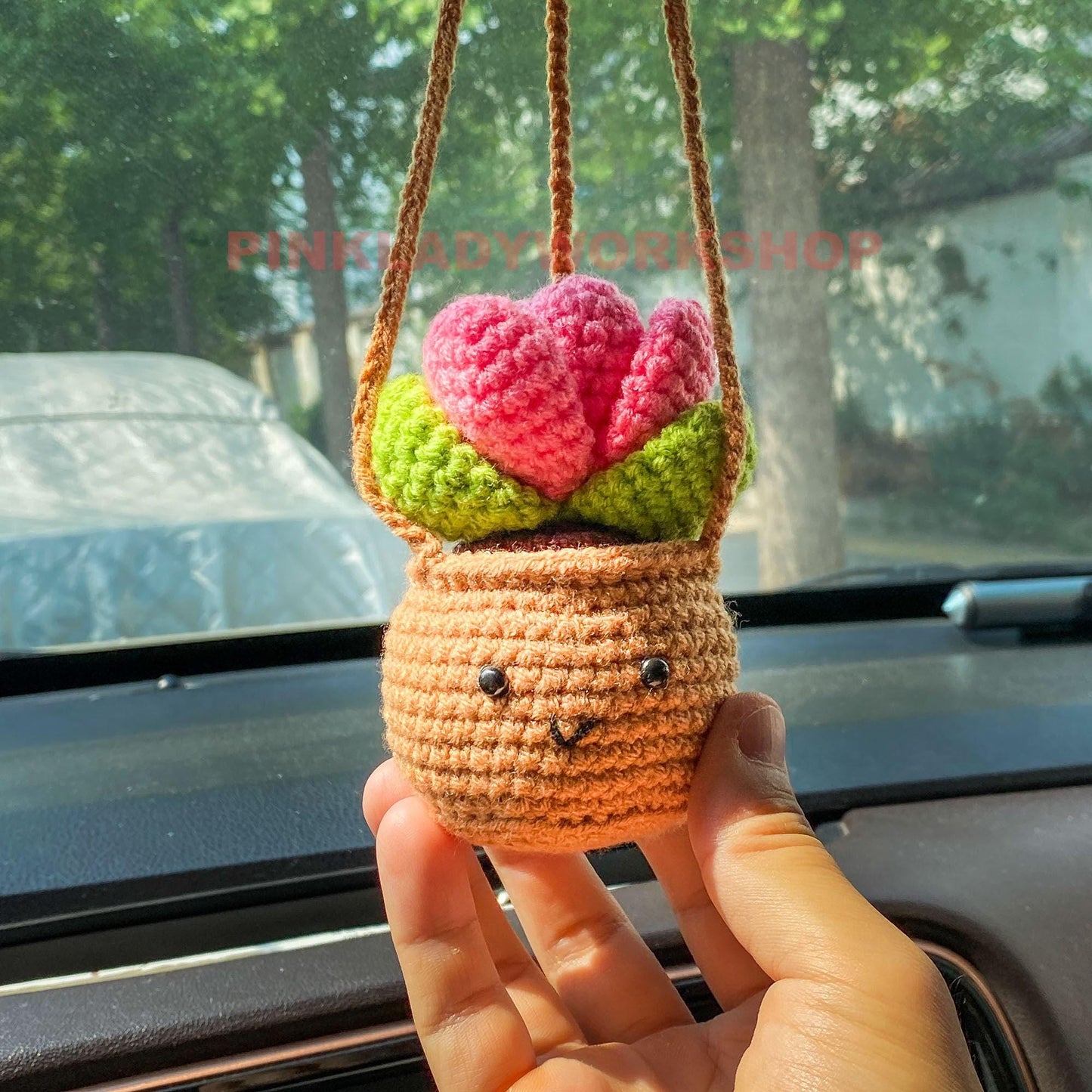 Crochet Succulent Bag Charm: Handmade Amigurumi Plant Keychain