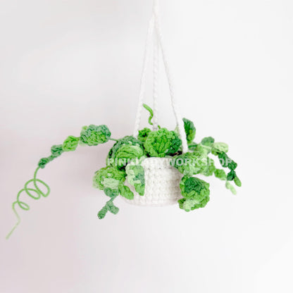Crochet Hanging Plant | Creeping Charlie | String of Turtles | Car Mirror Decor | Pilea | Peperomia | Home Decor | Amigurumi Gift