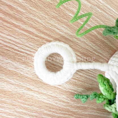 Crochet Hanging Plant: Creeping Charlie & String of Turtles - Car Mirror Decor