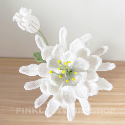 1 Handmade Crochet Queen of the Night Flower(no vase) | White Cactus Bloom | Amigurumi Night Blooming Flower | Unique Home Decor Gift