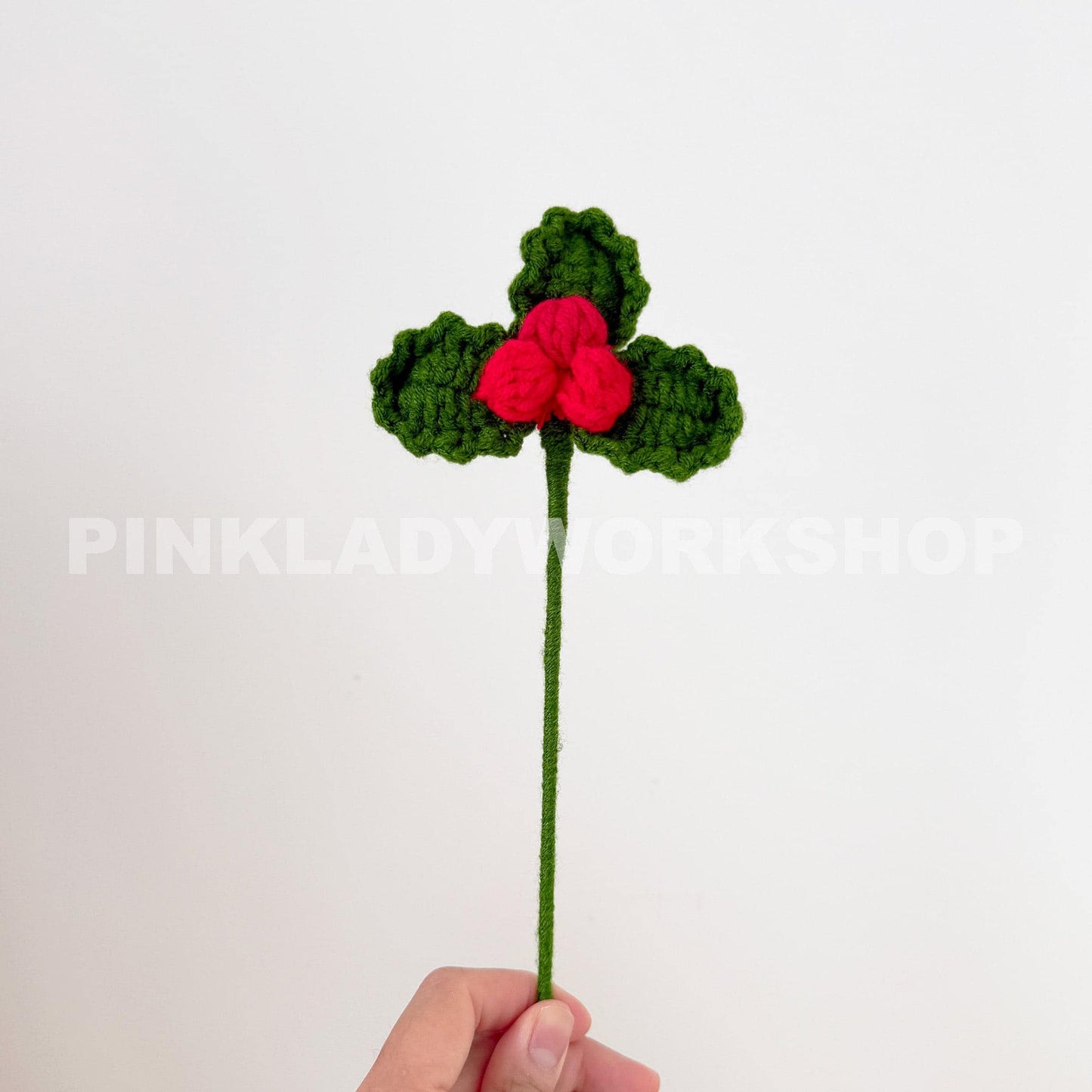 Crochet Christmas Bouquet: Poinsettia, Pine & Holly - Handmade Yarn Decor