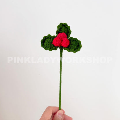 Crochet Christmas Bouquet: Poinsettia, Pine & Holly - Handmade Yarn Decor