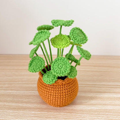 Handmade Crochet Chinese Money Plant | UFO | Pilea Plant Decor | Yarn Houseplant | Cute Greenery | Faux Potted Plant | Home Decor
