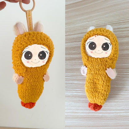 Handmade Crochet Labubu Doll Outfit Set | Cute Plush Clothes | Miniature Yarn Costume | Halloween Bunny Dinosaur Witch Outfit for Collectible Toys
