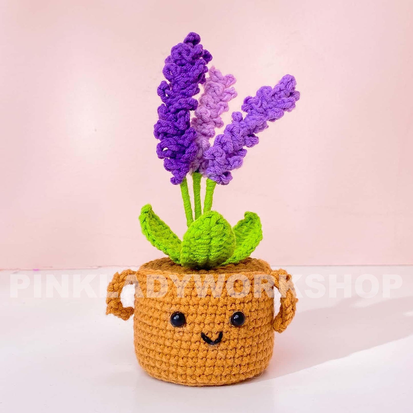 Crochet Lavender Flower Pot: Handmade Yarn Decor