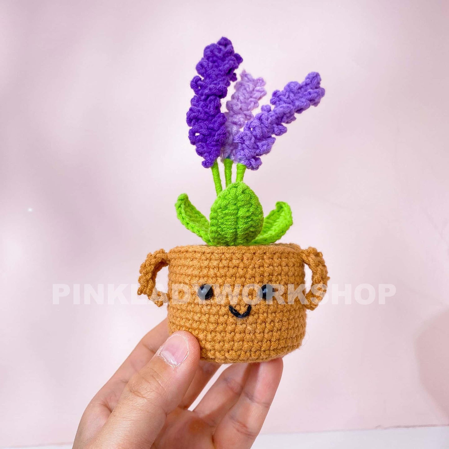 Crochet Lavender Flower Pot: Handmade Yarn Decor